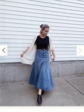 SWAK Dark Blue Denim A-Line swing Skirt